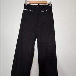 Maeve by Anthropology Black Pants with White Stitching